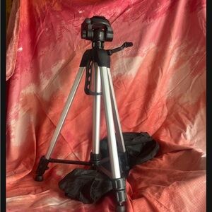 Lightweight Black & Silver Camera Tripod - Portable Photo & Video Support
